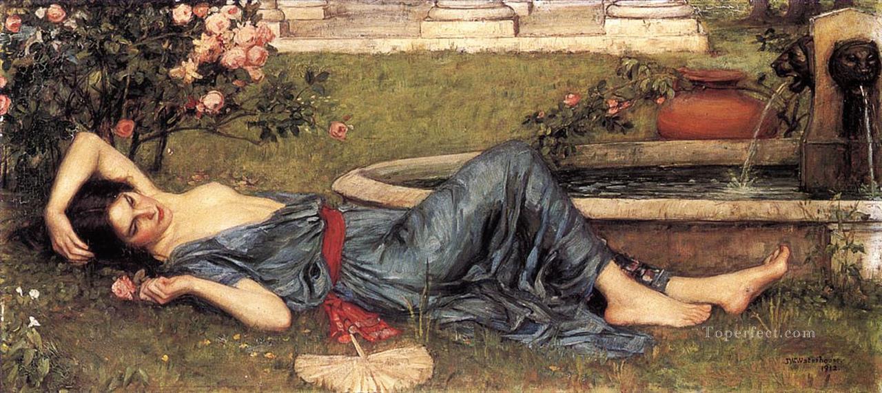 Dulce verano griego femenino John William Waterhouse Pintura al óleo